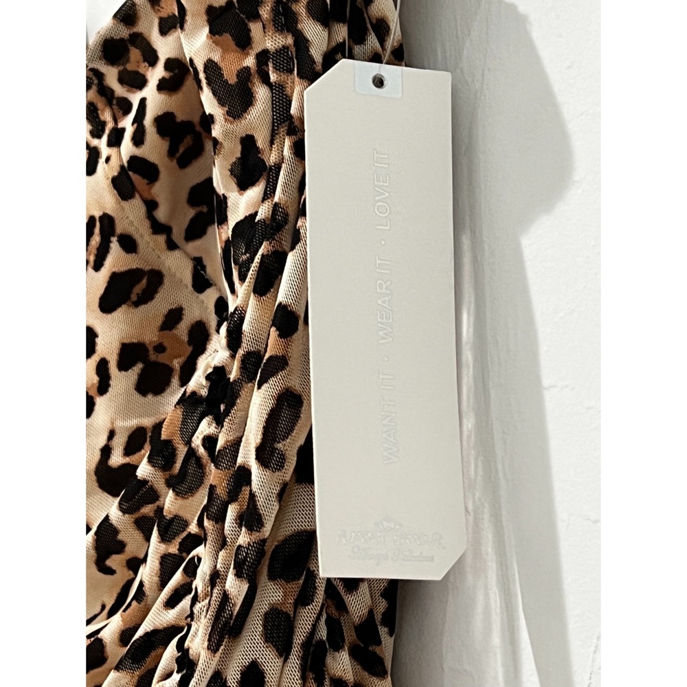 Leopard Mesh Ruched Tube Dress - Picture 4 of 4